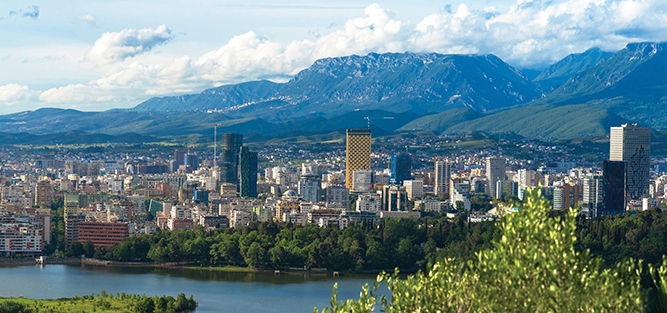 Albania,Tirana,Capital,Summer,Colors,Panormaic,View,,Clouds