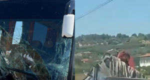 Aksident në aksin Elbasan–Peqin, përplasen kamionçina dhe autobusi