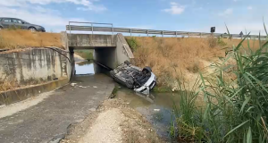 Aksident në autostradën Fier–Lushnjë, “Audi” del nga rruga dhe përfundon në nënkalim