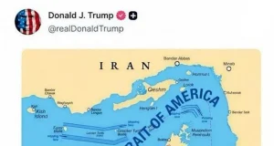 Trump publikon hartën e Hormuzit, e paraqet si territor të ri të SHBA-së